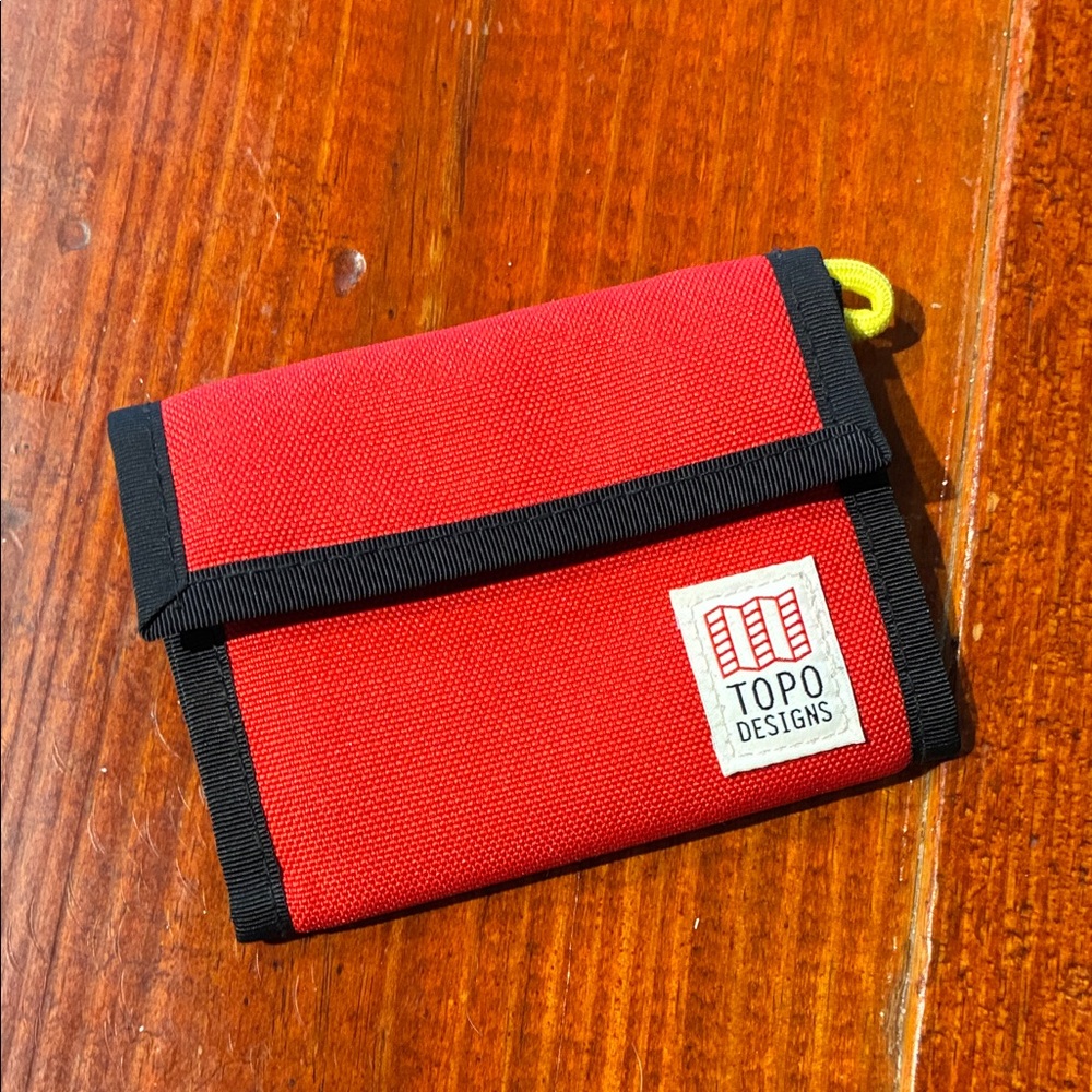 Topo Designs Vibrant Red and Black Wallet